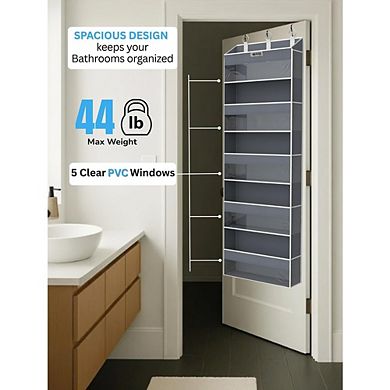 Over Door Hanging Organizer with 5 Large and 10 Mesh Pockets set of 2