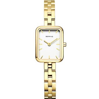 BERING Women's 20mm Ion-Plated Stainless Steel White Dial Tank Watch - 14520-734