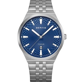 BERING Men's 41mm Brushed Titanium Case & Bracelet Analog Watch - 16141
