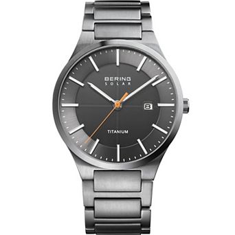BERING Men's 39mm Titanium Ion-Plated Brushed Bracelet Watch - 15239