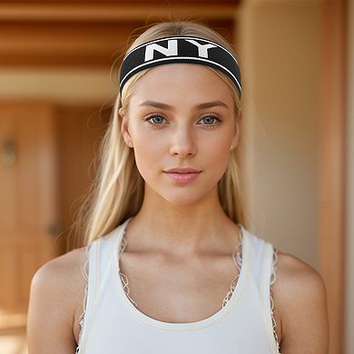 9.06"x1.57" Flexible Headband Elastic Headband for Sport 1 Pc Black White