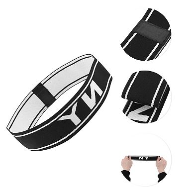 9.06"x1.57" Flexible Headband Elastic Headband for Sport 1 Pc Black White