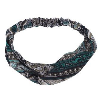 Fashion Soft Cross Elastic Hairband for Women 1 pc Dark Green NO SIZE