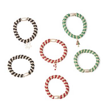 Emberly Holiday Charm Hair Tie 6-Pack