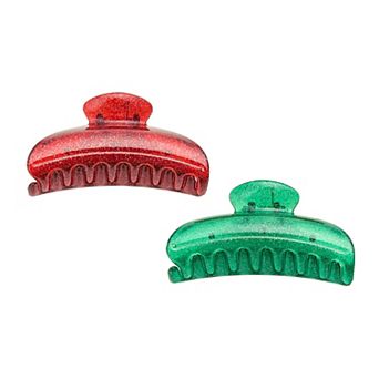 Emberly Holiday Glitter Claw Hair Clip 2-Pack