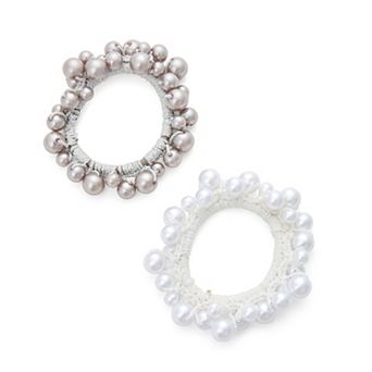 Emberly 2 pc Simulated Pearl Hair Tie Set
