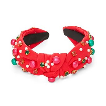 Emberly Holiday Simulated Pearl & Stone Embellished Headband