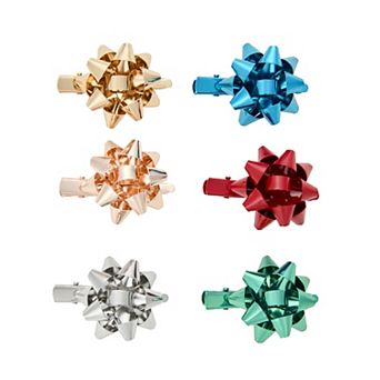 Emberly Holiday Gift Bows Hair Clips 6-Pack