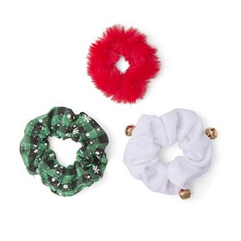 Emberly Holiday Jingle Bells Scrunchie Hair Tie 3-Pack