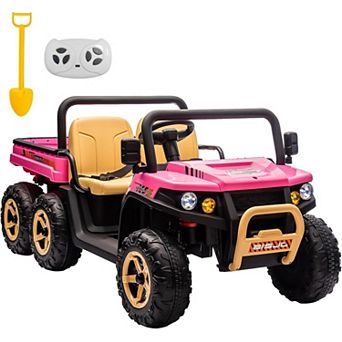 24 Volt Kids Utv Ride On Truck with Electric Dump Bed, 2 Seater Ride On Dump Truck Car for Kids