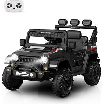 12V Ride on Truck with 3 Speeds, Parent Remote Control Kids Electric Car,LED Lights & Battery