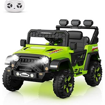 12V Ride on Truck with 3 Speeds, Parent Remote Control Kids Electric Car,LED Lights & Battery