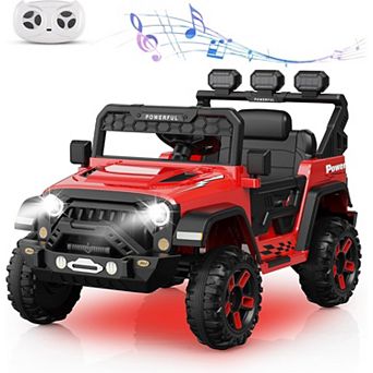 12V Ride on Truck with 3 Speeds, Parent Remote Control Kids Electric Car,LED Lights & Battery