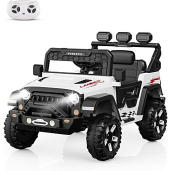12V Ride on Truck with 3 Speeds, Parent Remote Control Kids Electric Car,LED Lights & Battery