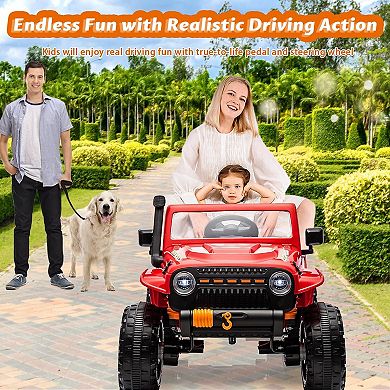 24V Ride On Car for Kids, 2 Seater Electric Truck with Remote Control, 4x45W Powerful Engine