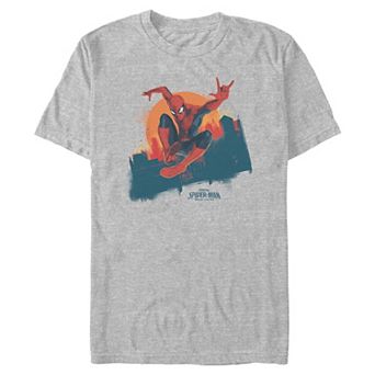 Big & Tall Marvel Spider-Man Brand New Day City Art Poster Graphic Tee