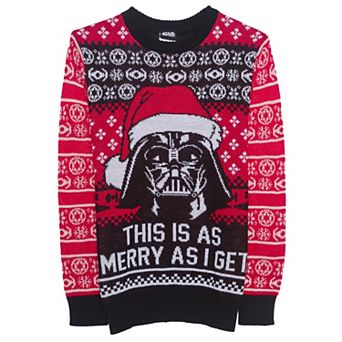 Boys 8-20 Darth Vader Claus Holiday "This Is As Merry As I Get" Sweater