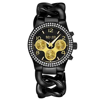 Chelsea 5013A 38mm Crystal Studded Chain Watch with Brushed Finish Dial