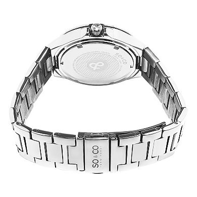 Sophisticated Crystal-Filled Lined Design Quartz Watch with Link Bracelet - Model 5242