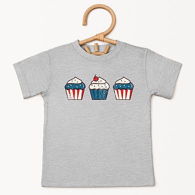 The Juniper Shop Patriotic Cupcakes Toddler Short Sleeve Tee