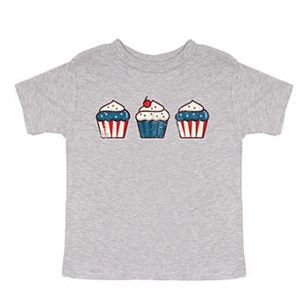 The Juniper Shop Patriotic Cupcakes Toddler Short Sleeve Tee
