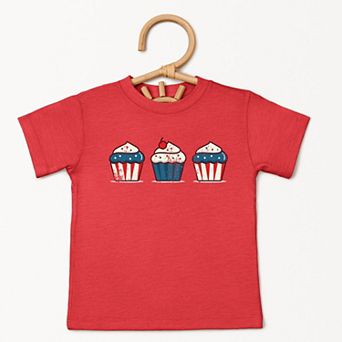 The Juniper Shop Patriotic Cupcakes Toddler Short Sleeve Tee