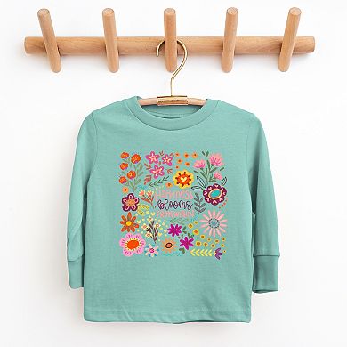 The Juniper Shop Happiness Blooms From Within Youth Long Sleeve Tee