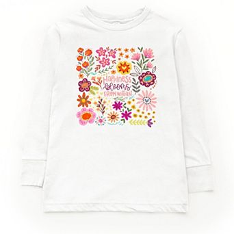 The Juniper Shop Happiness Blooms From Within Youth Long Sleeve Tee