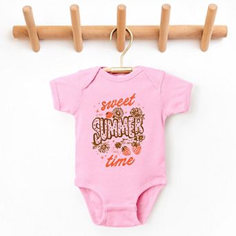 The Juniper Shop Sweet Summer Time Strawberry Baby Short Sleeve Bodysuit