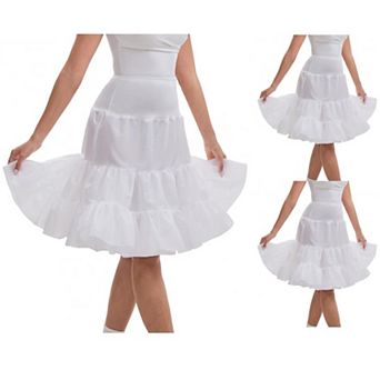 3 Packs Women's Length Crinoline Prom Evening Wedding Dress Petticoats Underskirt Half Slips 60cm