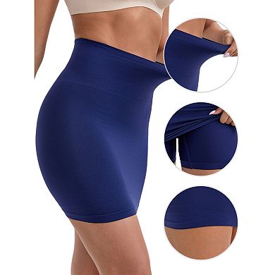 3 Packs Women's Half Slip Leggings Hip-Lifting Tummy Control High-Waisted Above Knee Underskirt