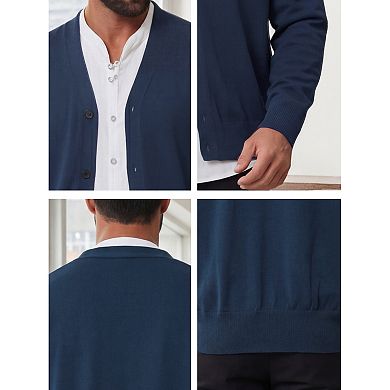 Men's Cardigan Sweater Lightweight Button Down Long Sleeve V Neck Casual Sweaters