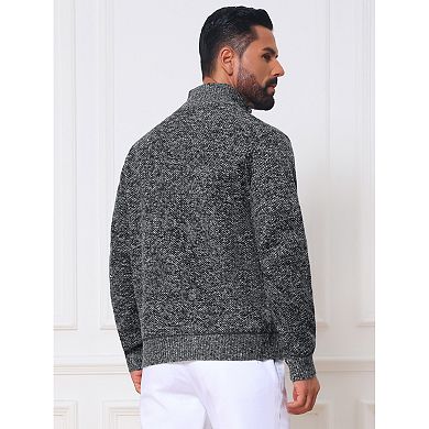 Men's Quarter Zip Sweater Long Sleeve Mock Neck Lightweight Casual Pullover Sweaters