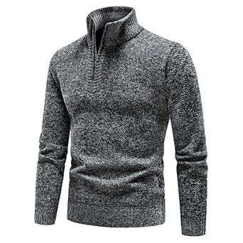 Men's Quarter Zip Sweater Long Sleeve Mock Neck Lightweight Casual Pullover Sweaters