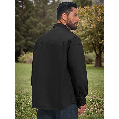 Men's Casual Long Sleeves Pockets Hiking Fishing Work Cargo Shirts