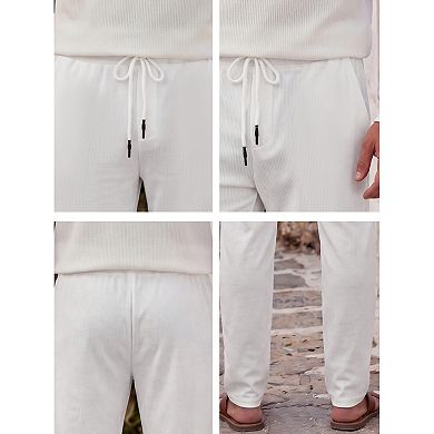 Men's Casual Lightweight Drawstring Waist Straight Leg Soft Corduroy Pants