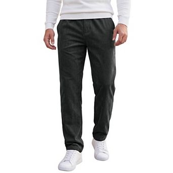 Men's Casual Lightweight Drawstring Waist Straight Leg Soft Corduroy Pants