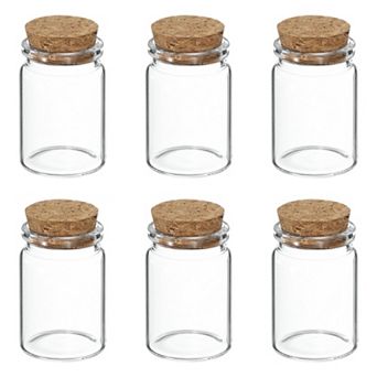 30mL Mini Glass Bottles with Cork Stoppers, for DIY Crafts and kitchen Transparent Yellow