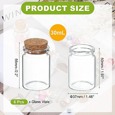 30mL Mini Glass Bottles with Cork Stoppers, for DIY Crafts and kitchen Transparent Yellow