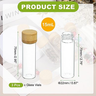 15mL Small Clear Bottles Glass Empty Jars Vials for DIY Transparent Natural