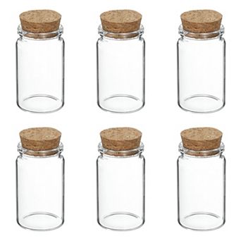 40mL Mini Glass Bottles with Cork Stoppers, for DIY Crafts and kitchen Transparent Yellow