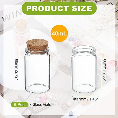 40mL Mini Glass Bottles with Cork Stoppers, for DIY Crafts and kitchen Transparent Yellow