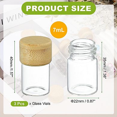 7mL Small Clear Bottles Glass Empty Jars Vials for DIY Transparent Yellow