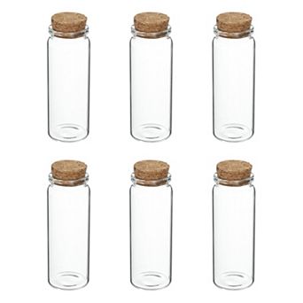80mL Mini Glass Bottles with Cork Stoppers, for DIY Crafts and kitchen Transparent Yellow