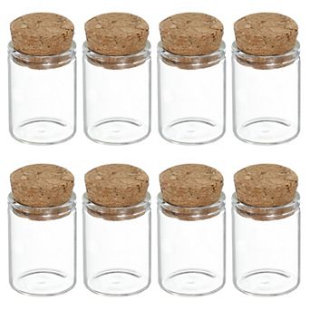 5mL Mini Glass Bottles with Cork Stoppers, for Crafts Party Transparent Yellow