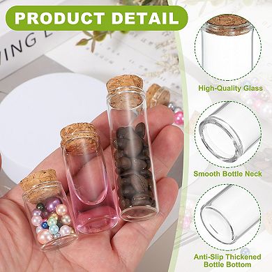 5mL Mini Glass Bottles with Cork Stoppers, for Crafts Party Transparent Yellow