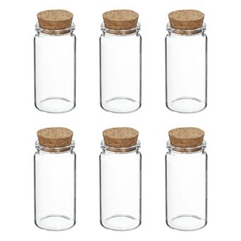 50mL Mini Glass Bottles with Cork Stoppers, for DIY Crafts and kitchen Transparent Yellow
