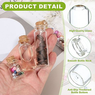 50mL Mini Glass Bottles with Cork Stoppers, for DIY Crafts and kitchen Transparent Yellow