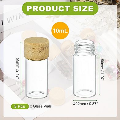 10mL Small Clear Bottles Glass Empty Jars Vials for DIY Transparent Natural