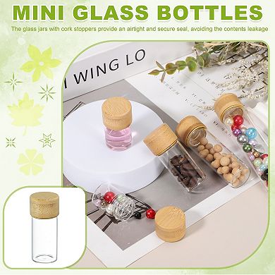 10mL Small Clear Bottles Glass Empty Jars Vials for DIY Transparent Natural
